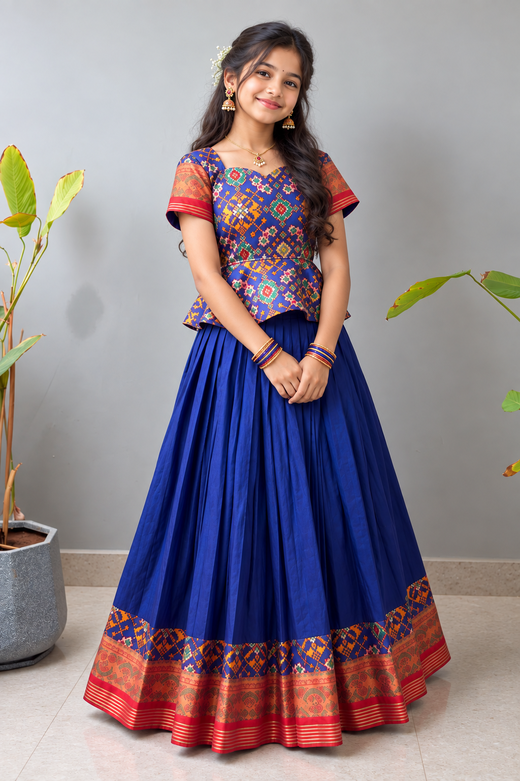Patola Raw Silk Lehenga