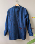 Midnight Blue Ikat Half Kurta