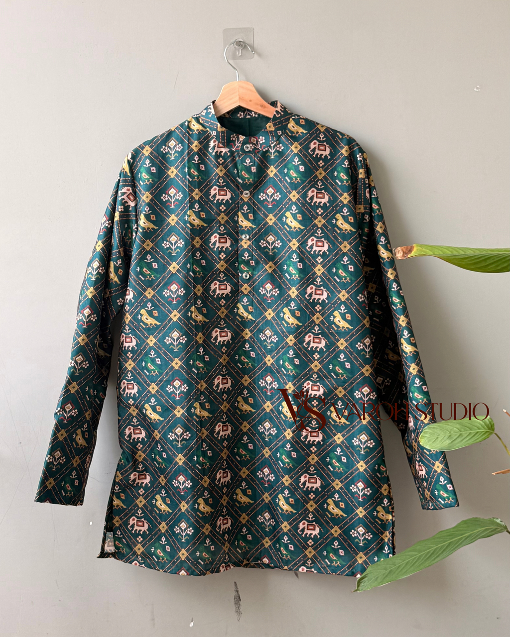 Emerald Heritage Motif Half  Kurta