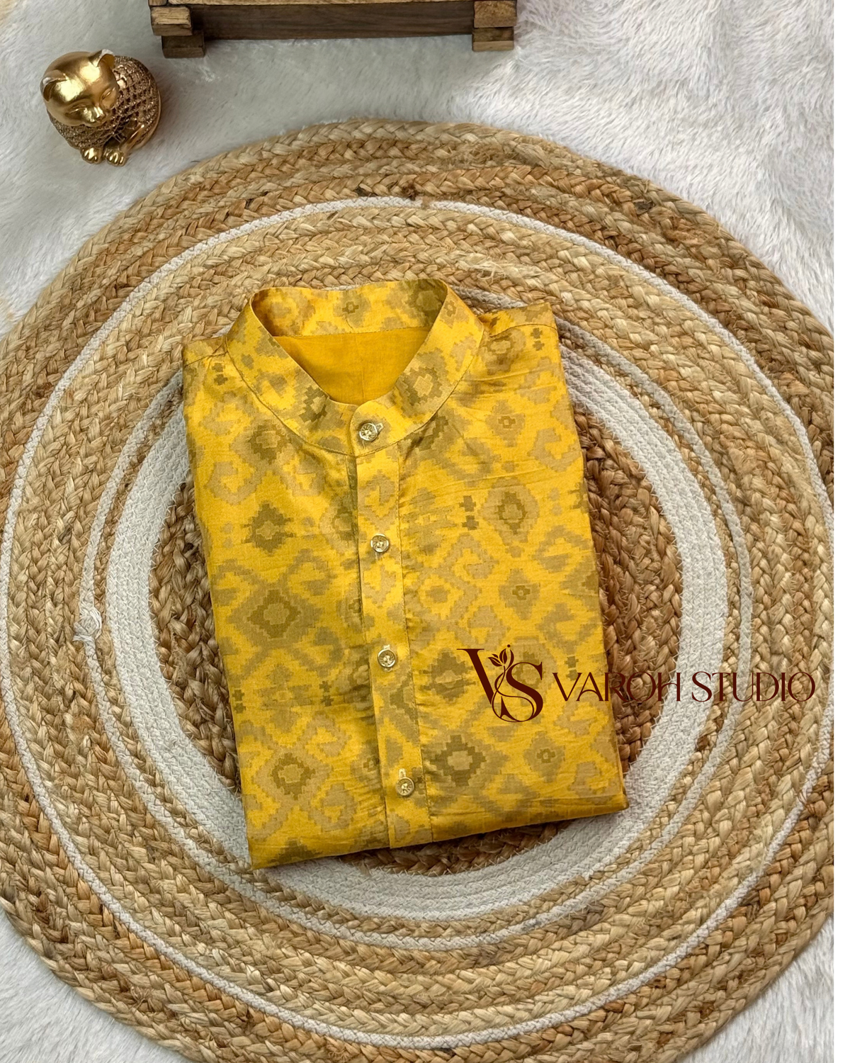 Golden Ikat Heritage Half Kurta