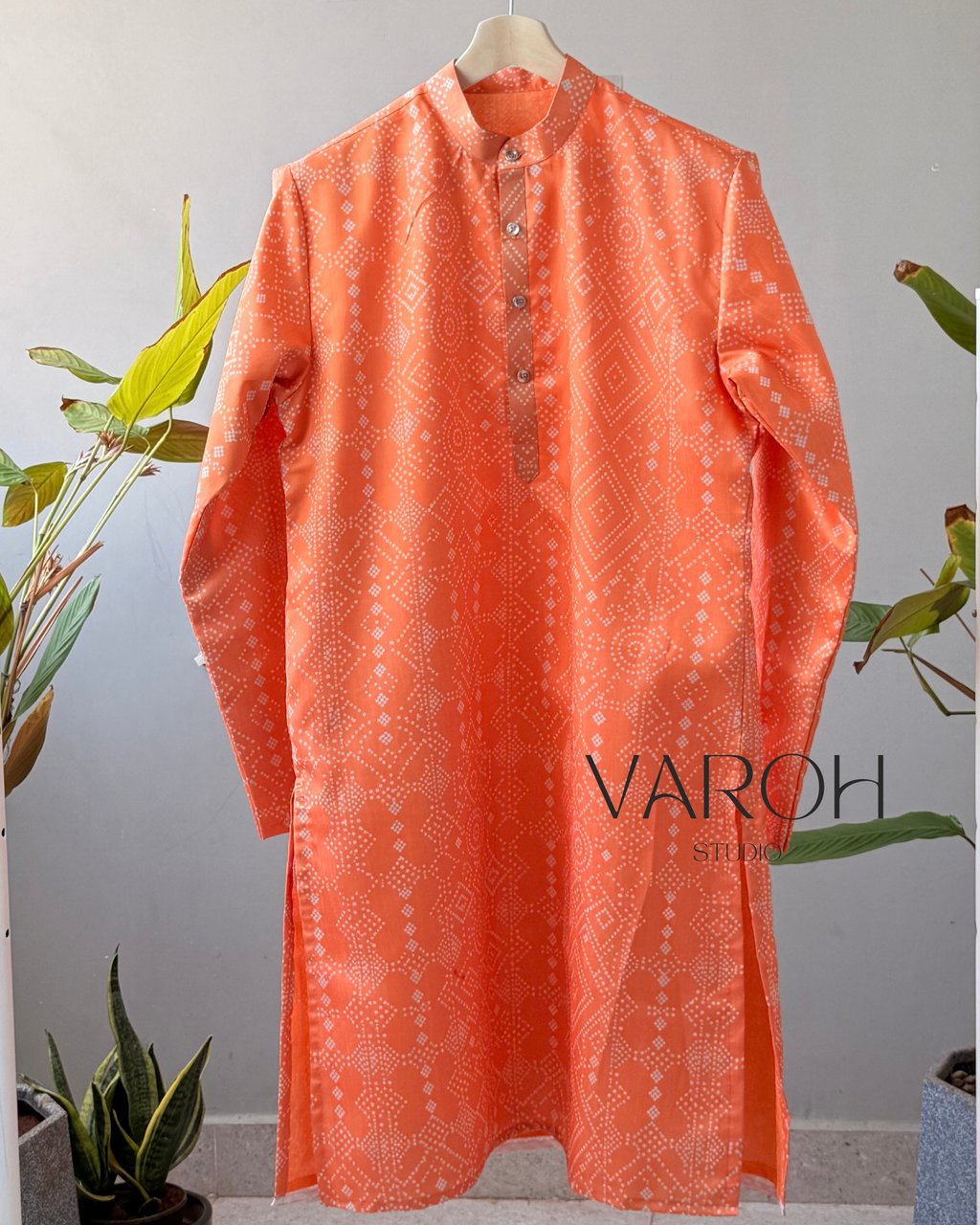 Bandini Coral Orange Kurta
