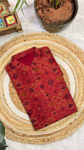 Rust Red Ikat Heritage Kurta