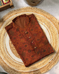 Rust Brown IKAT Men’s Kurta
