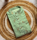 Russian Silk Mint Green Printed Kurta