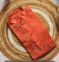 Russian Silk Coral Sunset Printed Kurta