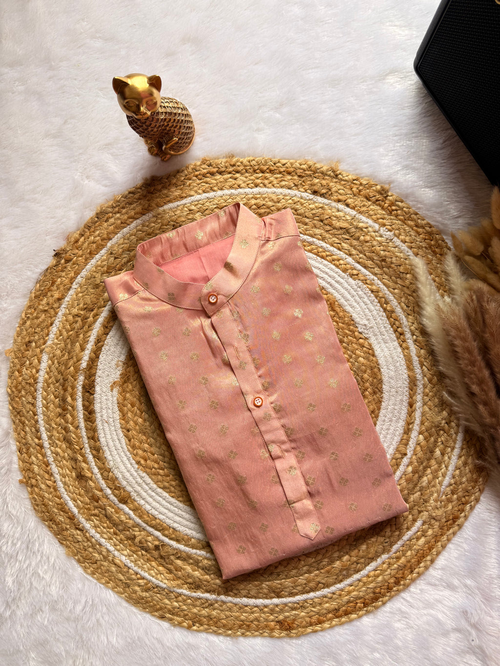 Brocade Tissue Blush Petal  Kurta