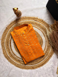 Brocade Tissue Marigold Glow  Kurta