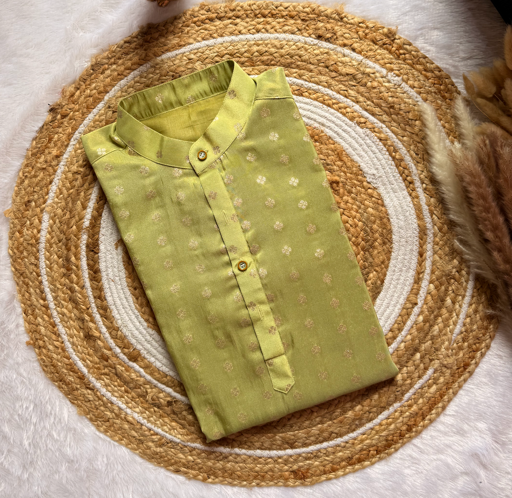 Brocade Tissue Pistachio Mist  Kurta