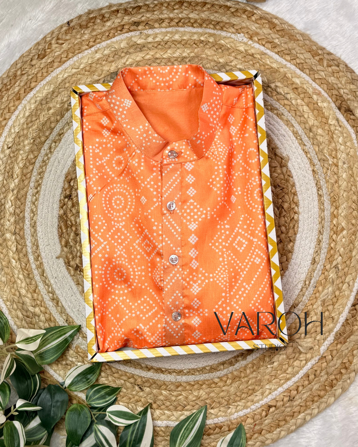 Bandini Coral Orange Kurta